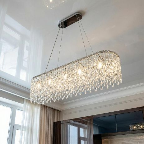 Люстра в кабінет Diasha цоколь E14 ламп 12 шт. колір Хром P7017/L1000x300HR