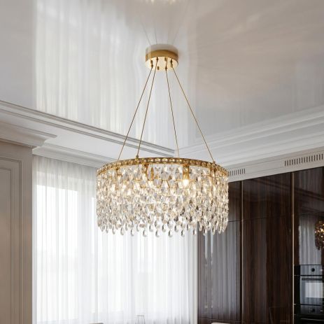 Дизайнерська підвісна люстра Diasha цоколь E14 ламп 10 шт. колір Золото P7017/D600G