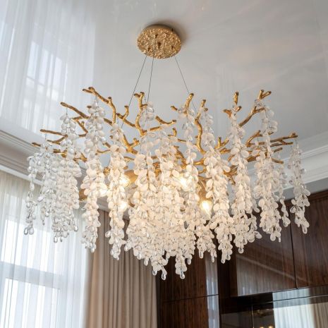 Люстра стиль модерн Diasha цоколь E14 ламп 10 шт. колір Золото P8068/D800G