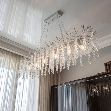 Розкішна підвісна люстра Diasha цоколь E14 ламп 12 шт. колір Білий P8078/L1200x300WH