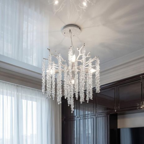 Люстра хрустальная ветвь Diasha цоколь E14 ламп 4 шт цвет Белый P8078/D400WH