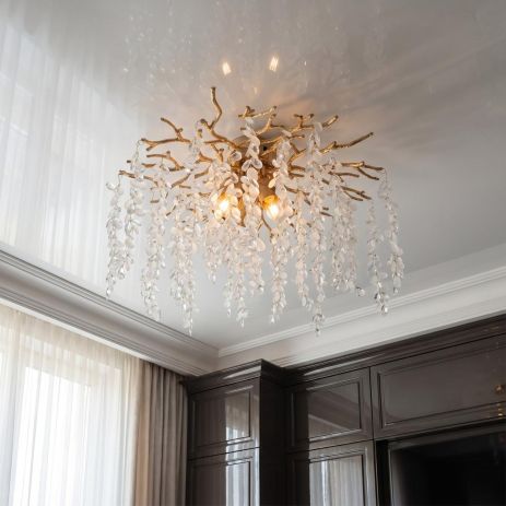 Каскадная люстра хрусталь Diasha цоколь E14 ламп 5 шт цвет Золото P8080/D500G