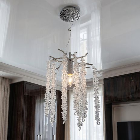 Подвесная люстра флористика Diasha цоколь E14 ламп 1 шт цвет Хром P8078/D200HR