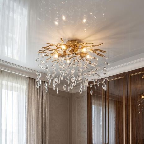 Люстра форма капли Diasha цоколь E14 ламп 5 шт цвет Золото P8060/D500GD