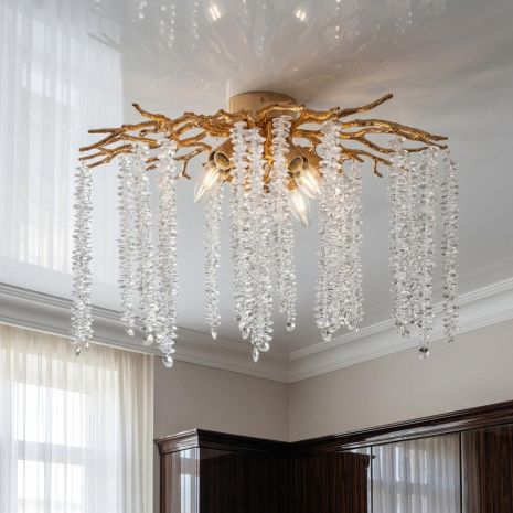 Дизайнерська люстра гліцинія Diasha цоколь E14 ламп 5 шт. колір Золото P8070/D500G