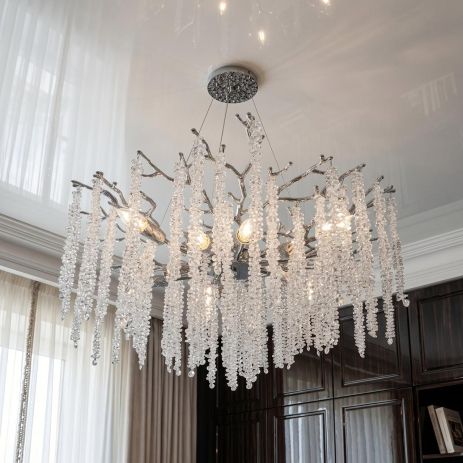 Подвесная люстра глициния Diasha цоколь E14 ламп 10 шт цвет Хром P8078/D800HR