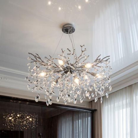 Люстра сучасний дизайн Diasha цоколь E14 ламп 10 шт. колір Хром P8058/D800HR