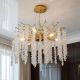 Интерьерная хрустальная люстра Diasha цоколь E14 ламп 6 шт цвет Золото P8078/D500G