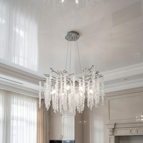 Розкішний кришталевий світильник Diasha цоколь E14 ламп 8 шт колір Хром P8078/D600HR