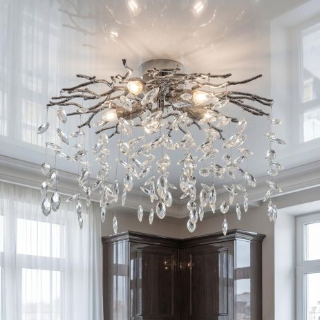 Изящный хрустальный подвес Diasha цоколь E14 ламп 5 шт цвет Хром P8060/D500HR