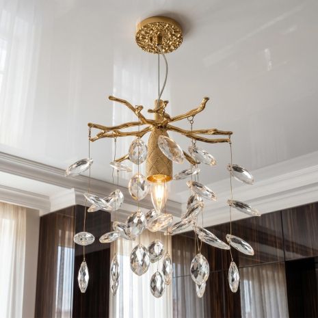 Подвесная люстра модерн Diasha цоколь E14 ламп 1 шт цвет Золото P8058/D200G