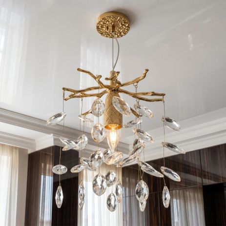 Подвесная люстра модерн Diasha цоколь E14 ламп 1 шт цвет Золото P8058/D200G