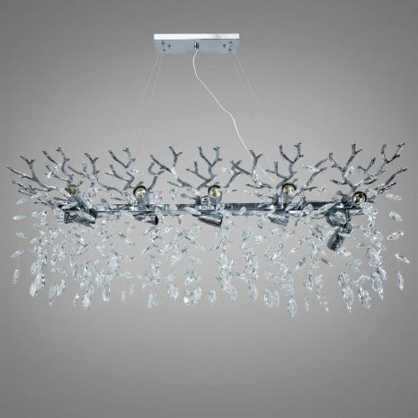 Дизайнерська люстра краплі Diasha цоколь ламп 12 шт колір Хром P8058/L1200x300HR