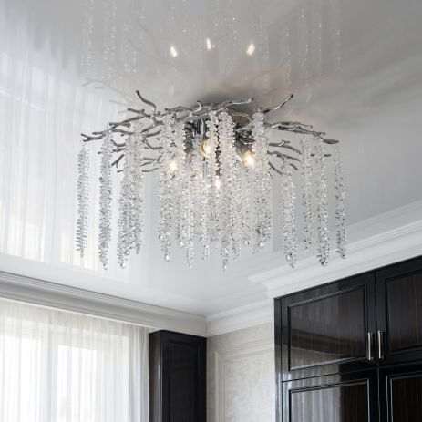 Светильник хрустальный водопад Diasha цоколь E14 ламп 7 шт цвет Хром P8070/D600HR