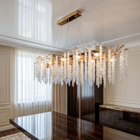 Люстра підвіс гліцинія Diasha цоколь ламп 12 шт колір Золото P8078/L1200x300G