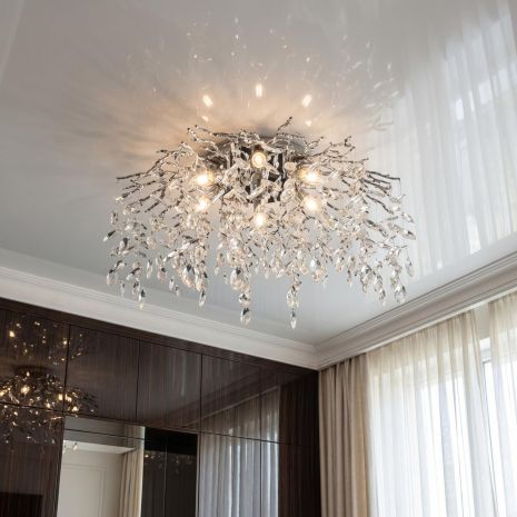 Люстра плакуча верба Diasha цоколь ламп 9 шт колір Хром P8060/D800HR