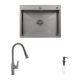 Комплект кухонна мийка Kroner Schwarze-6350HM PVD + змішувач Makon-GRP030-T + дозатор Spender-SCH049