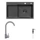 Комплект кухонна мийка Kroner Schwarze-7848RHM PVD + змішувач Edelstahl Klassisch-SCH035PVD + дозатор Spender-SCH049 Комплект кухонна мийка Kroner Schwarze-7848RHM PVD + змішувач Edelstahl Klassisch-SCH035PVD + дозатор Spender-SCH049