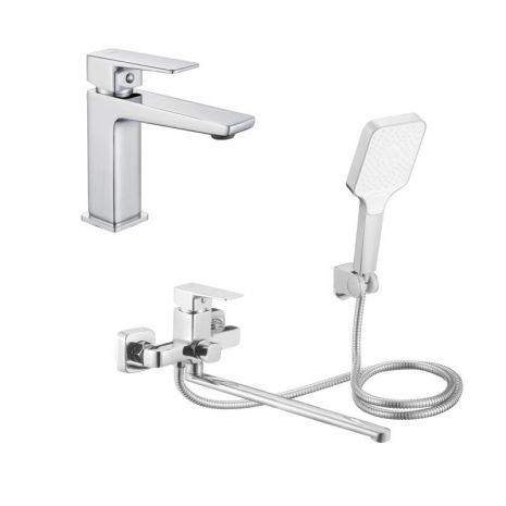 Акційний набір Lidz: Orion 001F Змішувач для раковини низький LDORI001FCRM48091+Orion 005 Змішувач для ванни з поворотним