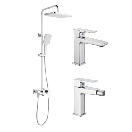 Акційний набір Lidz:Orion 001F Змішувач для раковини низький + Orion 1030 Душ. система універсальна на три споживачі + Orion 001AF