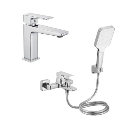 Акційний набір Lidz: Orion 001F Змішувач для раковини низький LDORI001FCRM48091+Orion 006 Змішувач для ванни (з душовим