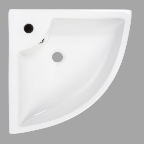 Умывальник угловой 460*460*160 VALESO A406 (фаянс, без донного клапана)