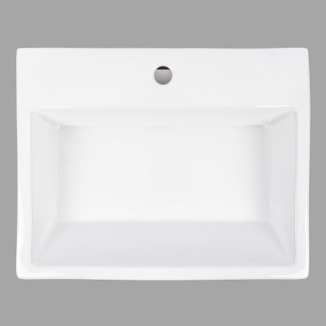 Умывальник накладной 560*460*135 VALESO A201B (фаянс, с донным клапаном в комплекте)