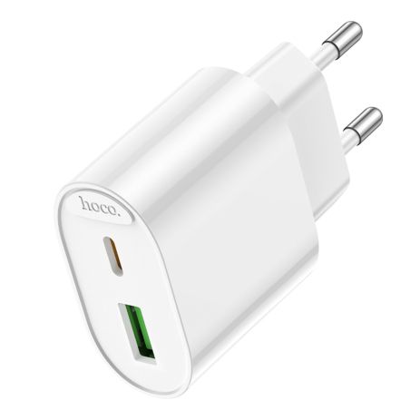 Сетевое Зарядное Устройство Hoco C109A 1USB-C/1USB PD/QC 20W Белый