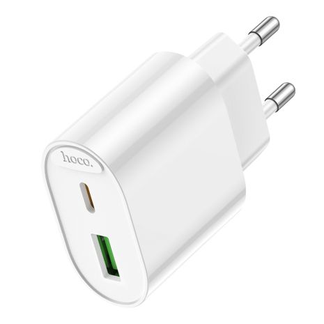 Сетевое Зарядное Устройство Hoco C109A 1USB-C/1USB PD/QC 20W Белый Сетевое Зарядное Устройство Hoco C109A 1USB-C/1USB PD/QC 20W Белый