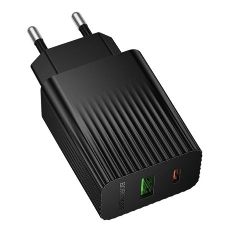 Сетевое Зарядное Устройство Borofone BAS74A 1USB-C/1USB PD/QC 20W Черный