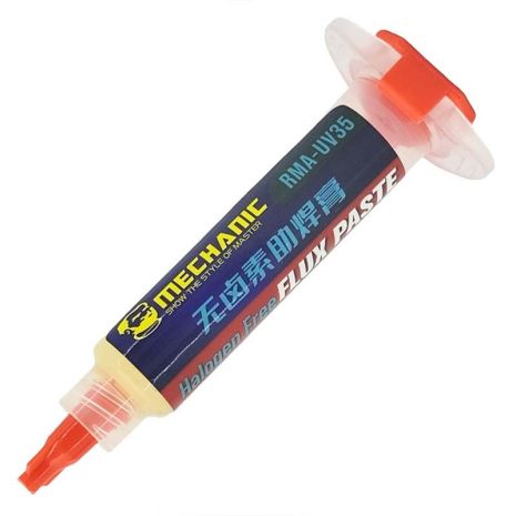 Флюс-паста Mechanic RMA-UV35 (без содержания галогенов) в шприце без толкателя 5cc