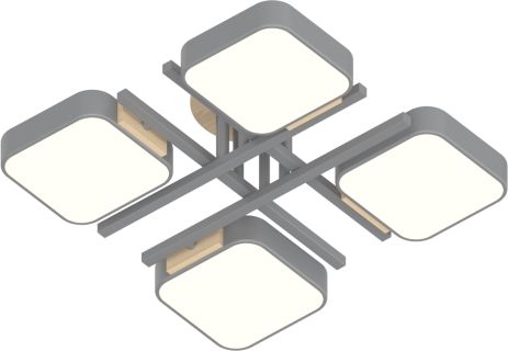 Люстра INTEREES IS XI3358-4 GREY+WOOD