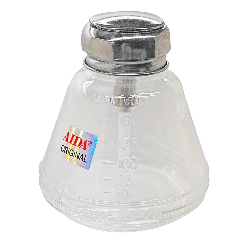 Ємність для спирту з дозатором Aida AD-18B, скляна (180 ml) Ємність для спирту з дозатором Aida AD-18B, скляна (180 ml)