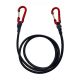 Ремінь Банджі 30cm (2 карабіна з алюмінієвого сплаву 50x26mm, трос з еластичного латексу в обмотці 8x250mm) універсальний, Black-red