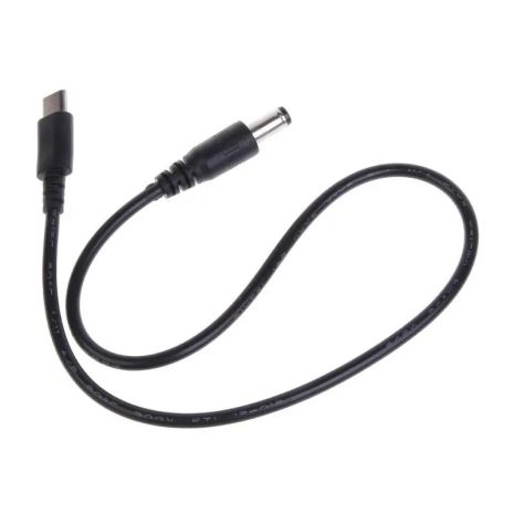 Кабель питания PD Type-C to DC 5.5x2.1mm (12V 3A Max), универсальный (Male to Male), 40mm, Black