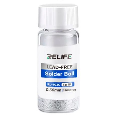 Кульки BGA RELIFE RL-403C для паяння мікросхем / 25000 шт. / 0.35 мм