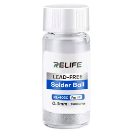 Кульки BGA RELIFE RL-403C для паяння мікросхем / 25000 шт. / 0.3 мм