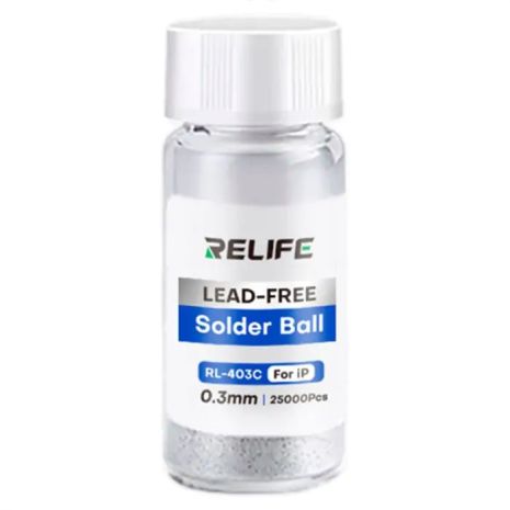 Кульки BGA RELIFE RL-403C для паяння мікросхем / 25000 шт. / 0.3 мм