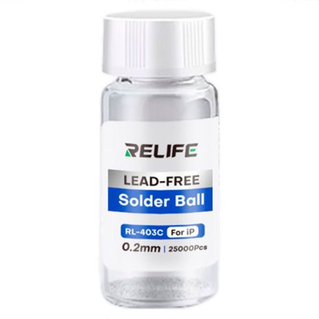 Кульки BGA RELIFE RL-403C для паяння мікросхем / 25000 шт. / 0.2 мм