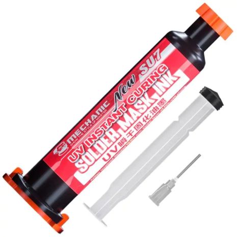 Ультрафіолетовий лак Mechanic SU7 маска для паяння, ремонту плат / 10CC / червоний