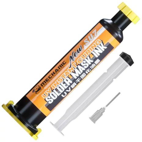 Ультрафіолетовий лак Mechanic SU7 маска для паяння, ремонту плат / 10CC / жовтий