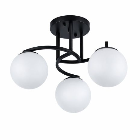 Люстра потолочная лофт VALESO 5183-3 на 3 плафона для гостиной спальни кухни металл стекло черный 5183-3