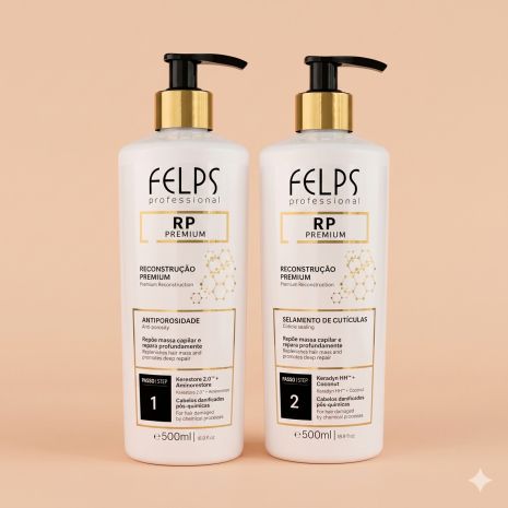 Набір Felps Tratamento Capilar Premium RP для холодної реконструкції волосся, 2х500 мл