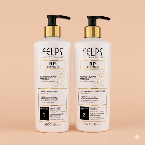 Набір Felps Tratamento Capilar Premium RP для холодної реконструкції волосся, 2х500 мл