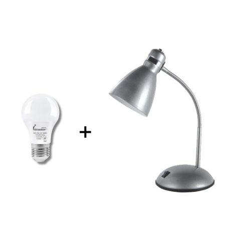 Настільна лампа VALESO SM-1808, метал + пластик, срібний, E27, 40W