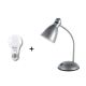 Настільна лампа VALESO SM-1808, метал + пластик, срібний, E27, 40W