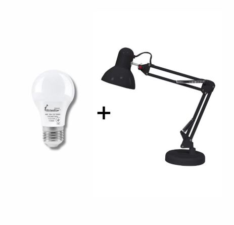 Настільна лампа VALESO SM-800A, метал + пластик, чорний, E27, 60W
