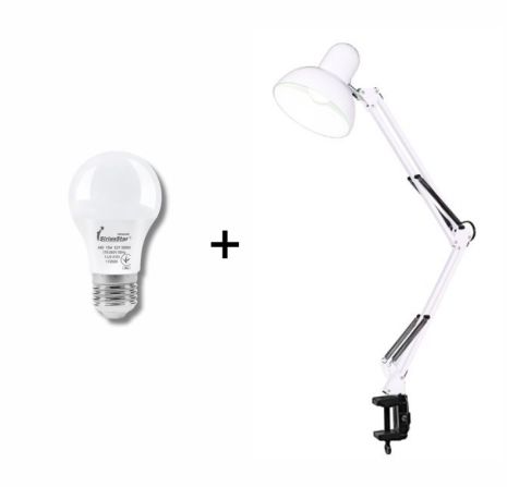 Настільна лампа VALESO SM-800, метал, білий, E27, 60W