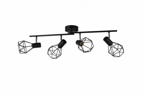 Люстра стельова на 4 плафони VALESO CD507-4 сучасна для вітальні та спальні чорна