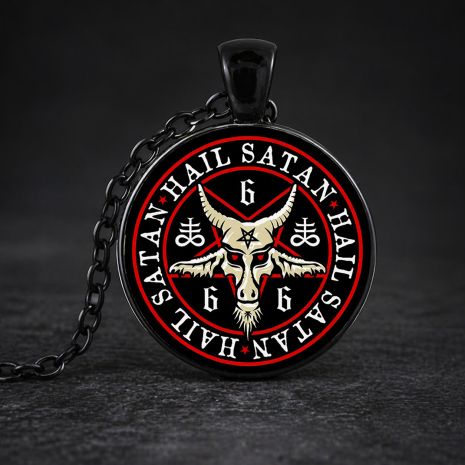 Кулон пентаграма Червоний Козел Бафомет череп козла Магія чаклунство амулет оберіг підвіска